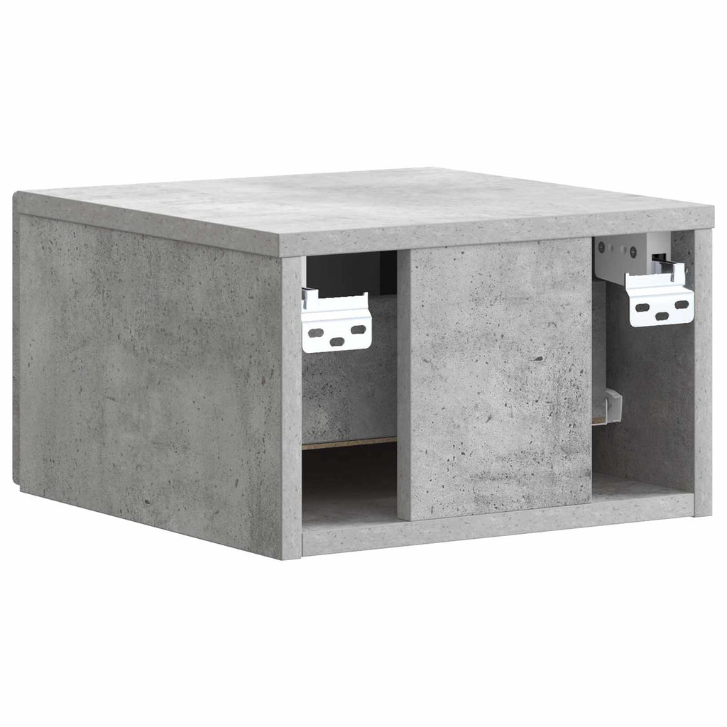 Wandmontierter Nachttisch Betongrau 33 x 34,5 x 20 cm