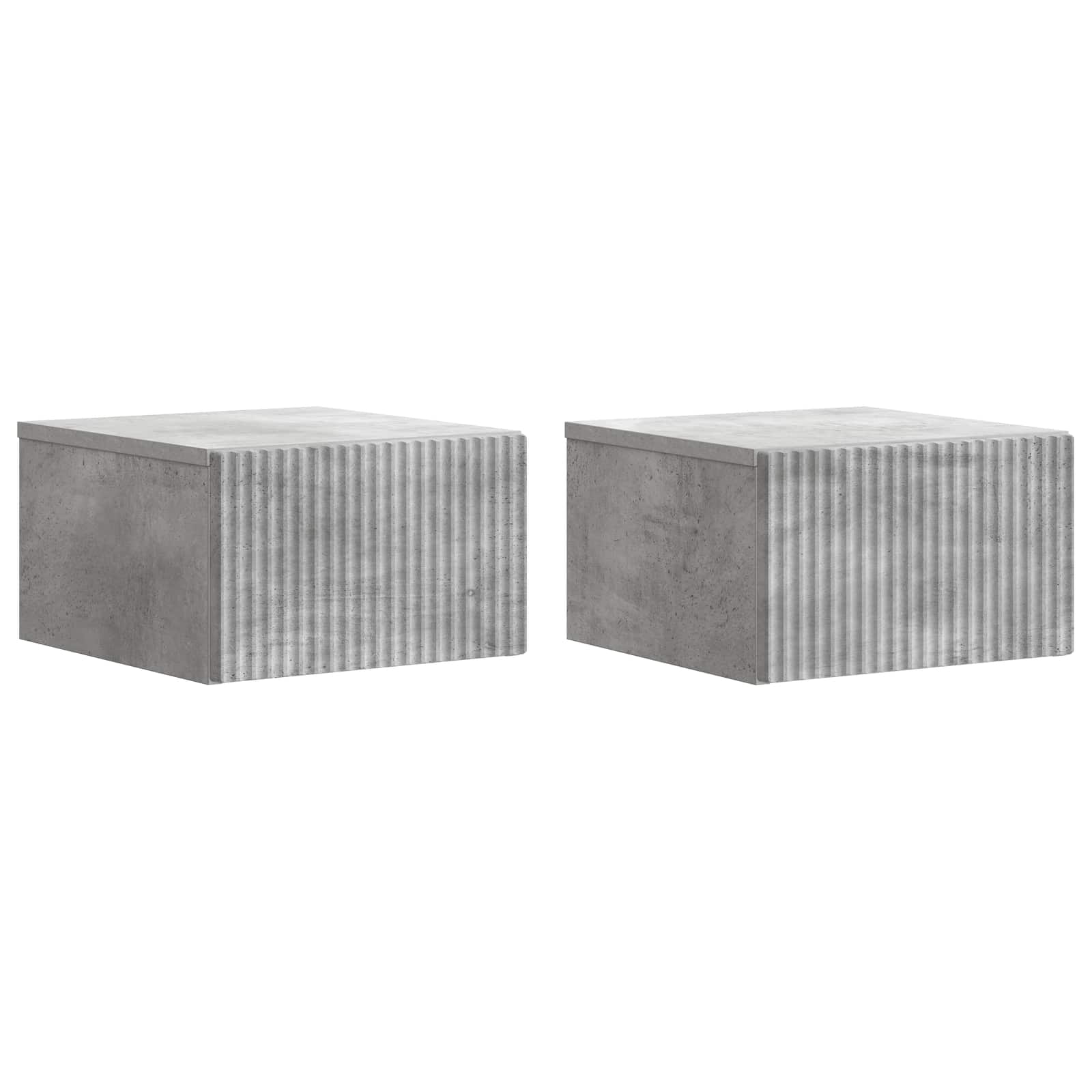 Wandmontierter Nachttisch 2 pcs Betongrau 33 x 34,5 x 20 cm