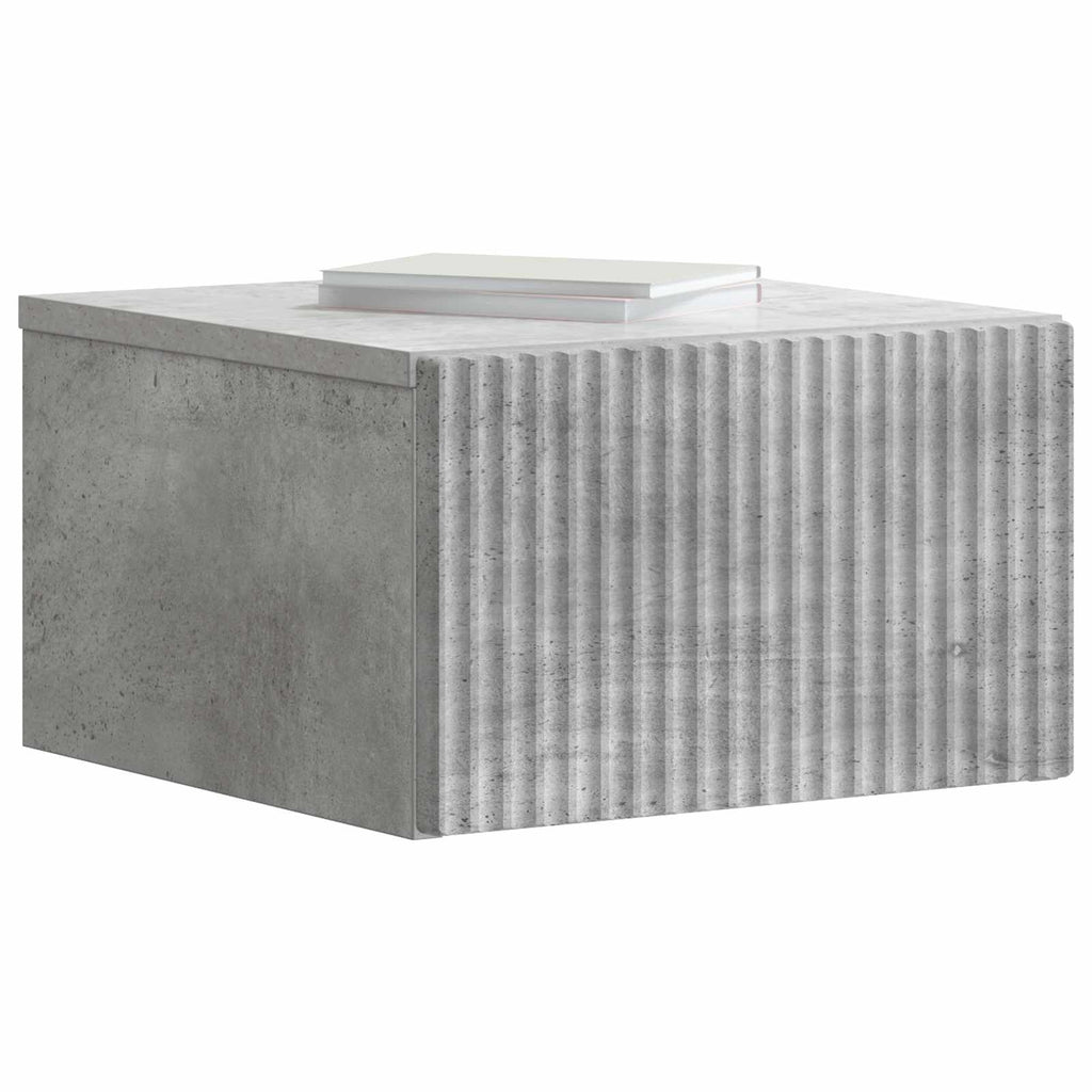 Wandmontierter Nachttisch 2 pcs Betongrau 33 x 34,5 x 20 cm