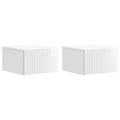 Wandmontierter Nachttisch 2 pcs Hochglanz Weiß Holzwerkstoff