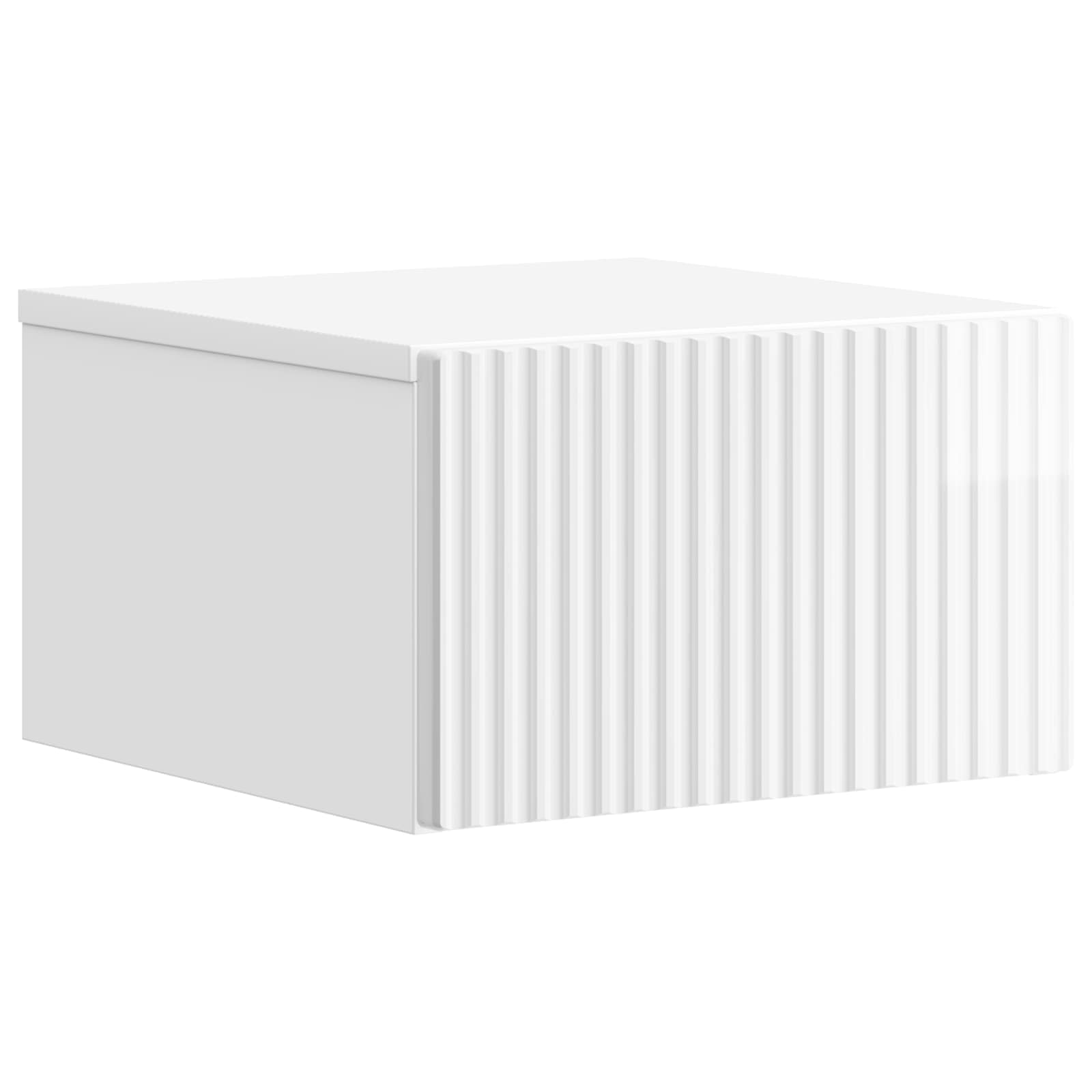 Wandmontierter Nachttisch 2 pcs Hochglanz Weiß Holzwerkstoff