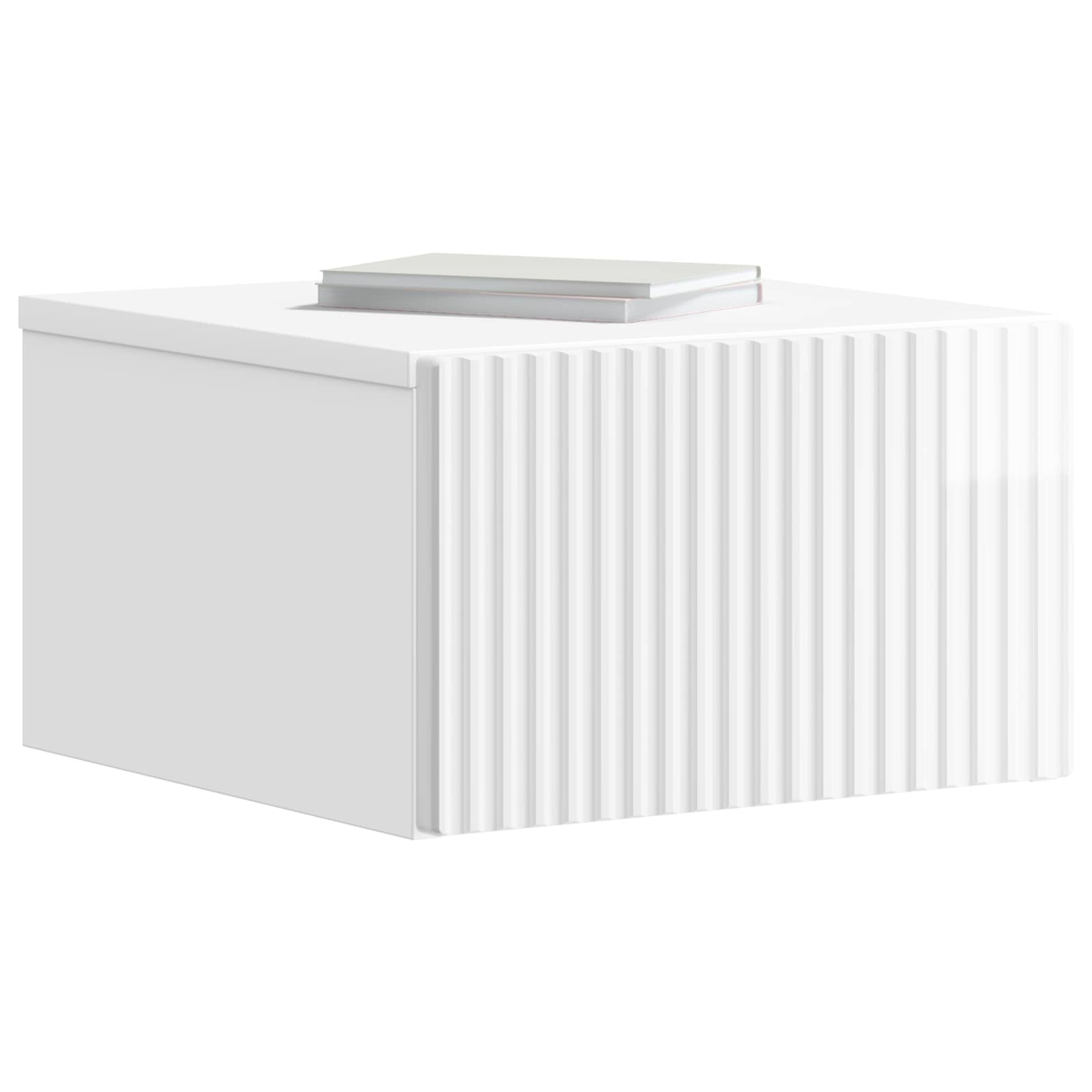 Wandmontierter Nachttisch 2 pcs Hochglanz Weiß Holzwerkstoff