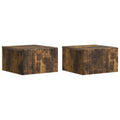 Wandmontierter Nachttisch 2 pcs Geräucherte Eiche Holzwerkstoff