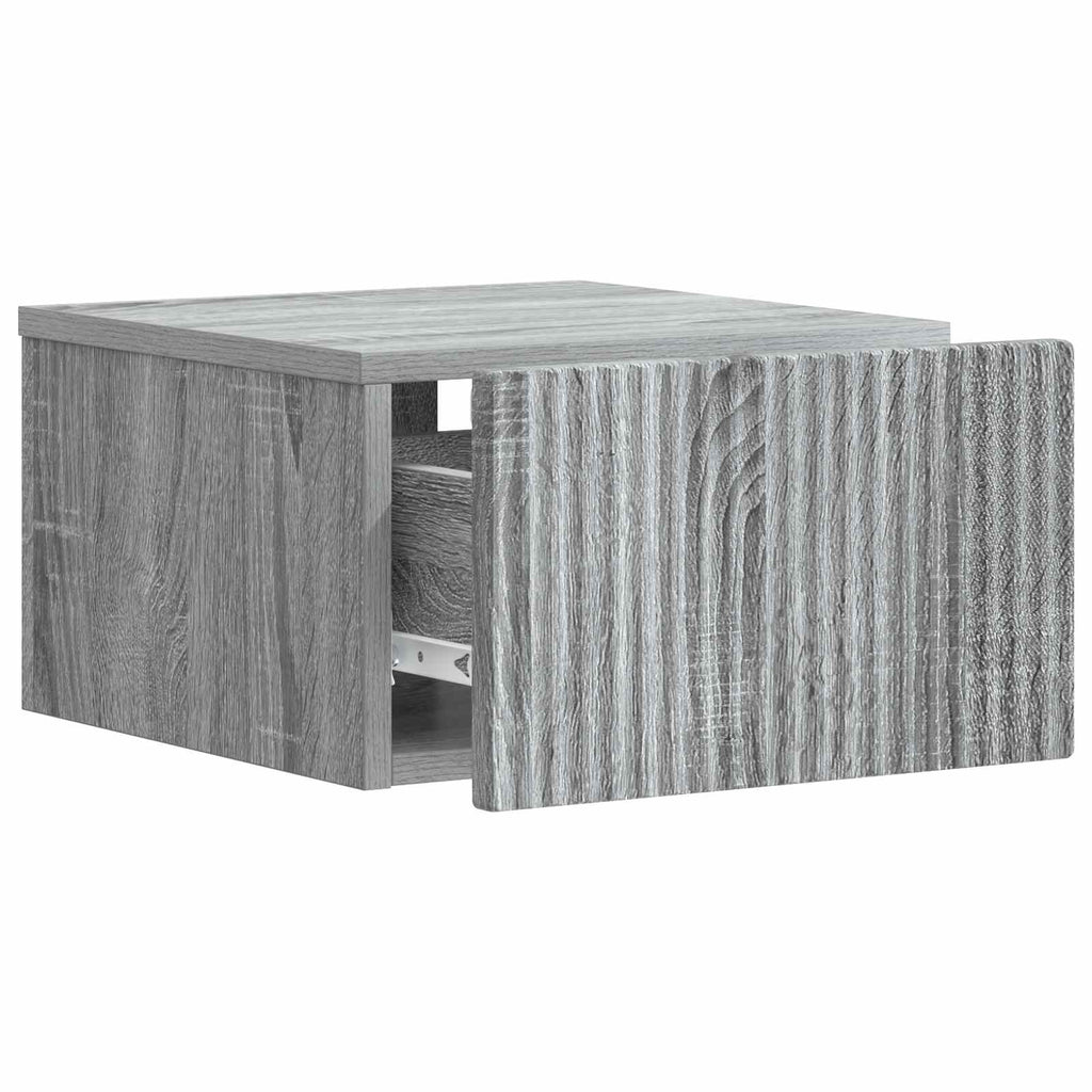 Wandmontierter Nachttisch Graues Sonoma 33 x 34,5 x 20 cm