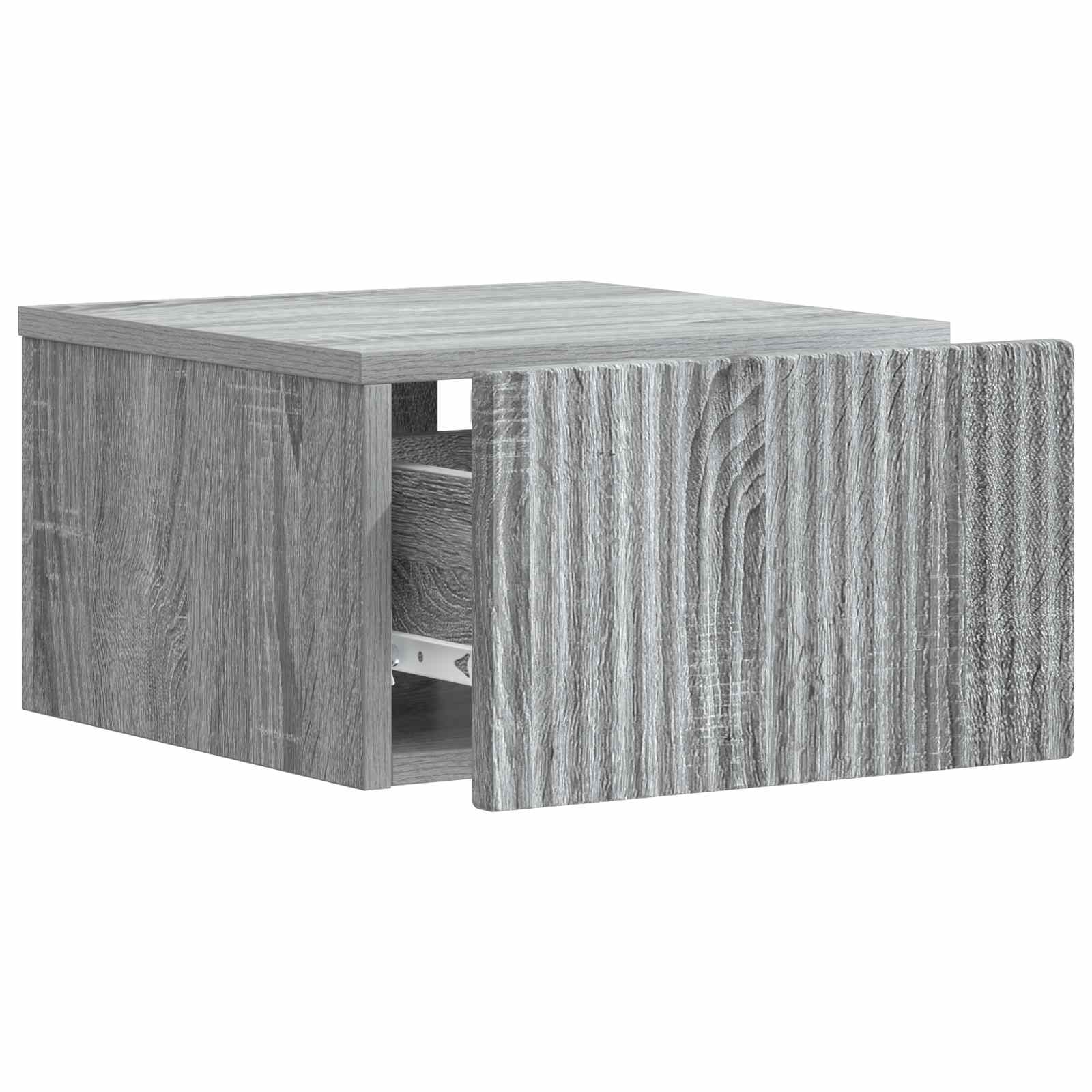 Wandmontierter Nachttisch Graues Sonoma 33 x 34,5 x 20 cm