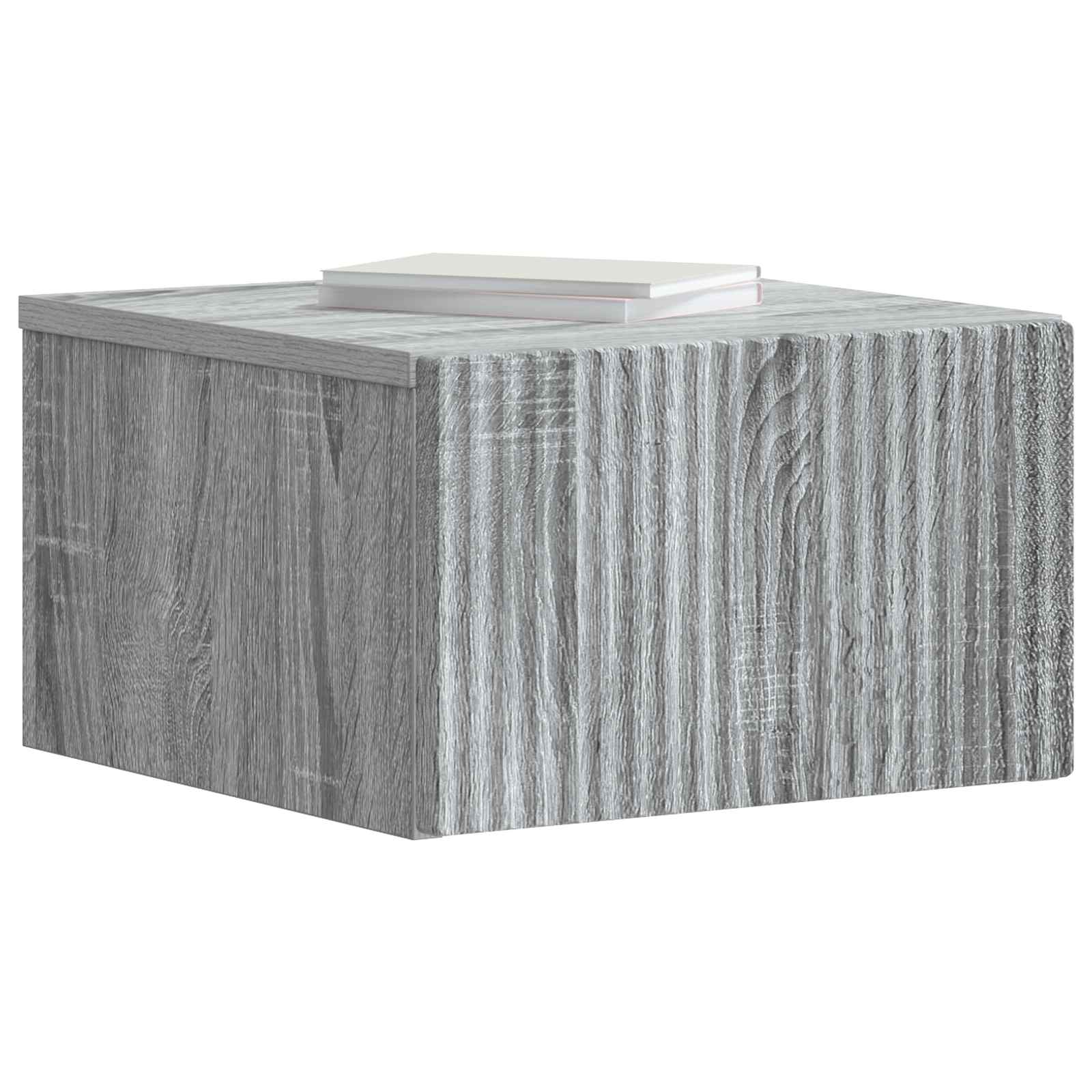 Wandmontierter Nachttisch Graues Sonoma 33 x 34,5 x 20 cm