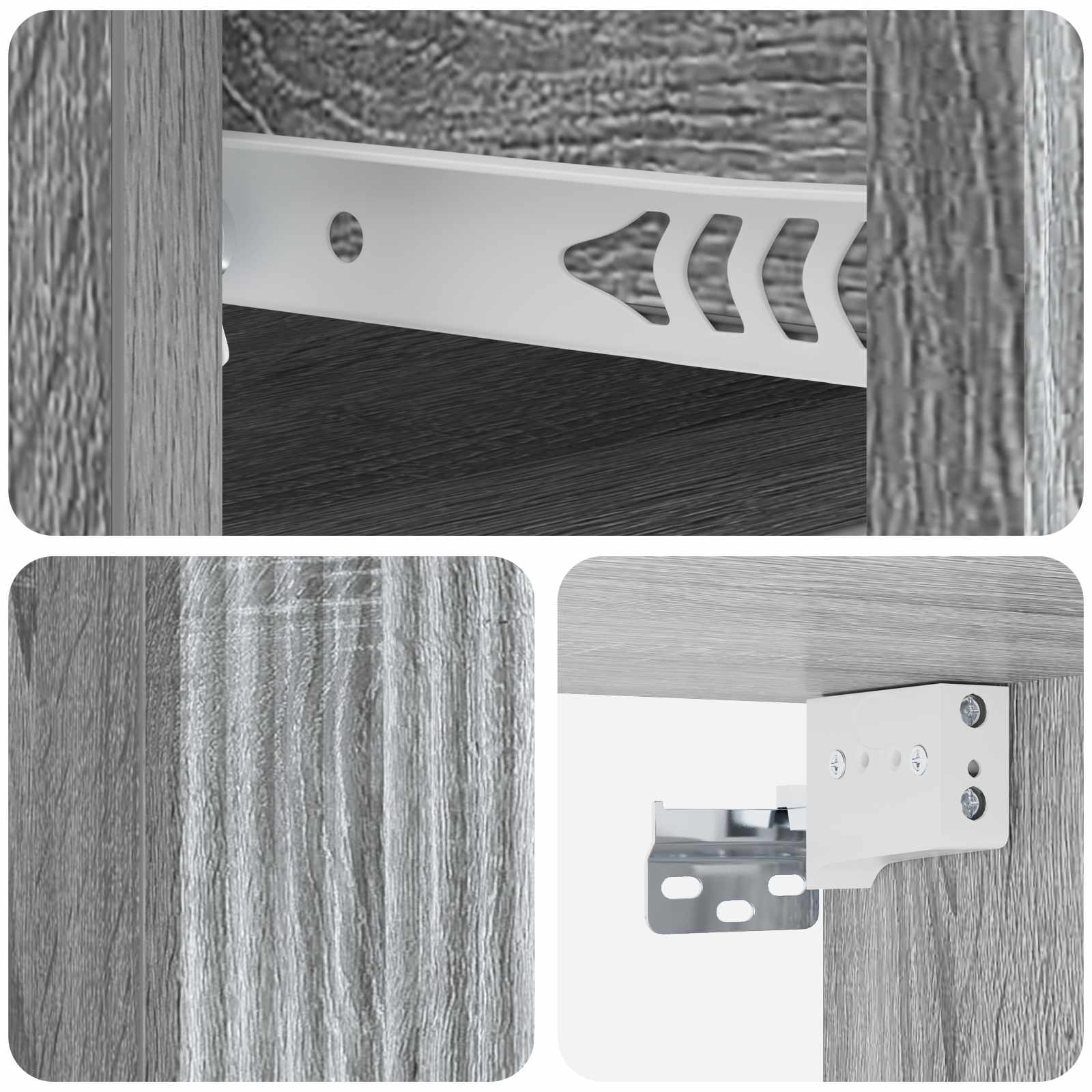Wandmontierter Nachttisch 2 pcs Graues Sonoma 33 x 34,5 x 20 cm