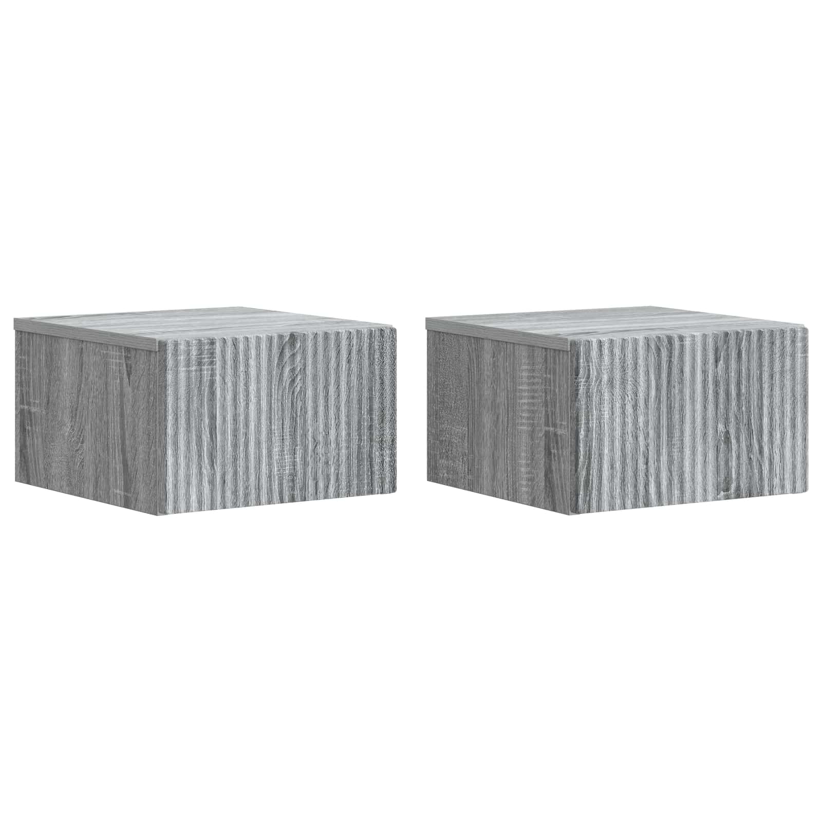Wandmontierter Nachttisch 2 pcs Graues Sonoma 33 x 34,5 x 20 cm