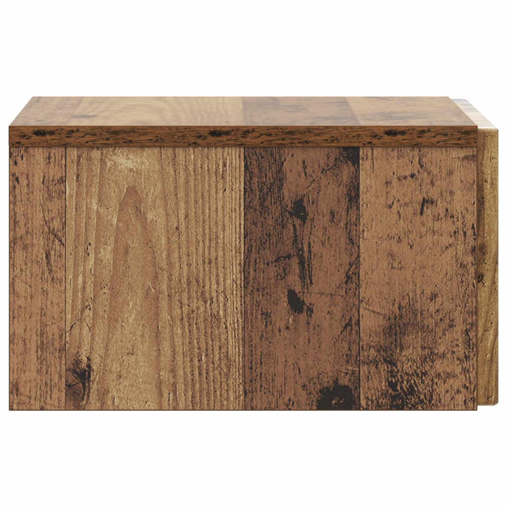 Wandmontierter Nachttisch Altholz 33 x 34,5 x 20 cm