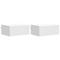 Wandmontierter Nachttisch 2 pcs Weiß 49 x 34,5 x 20 cm