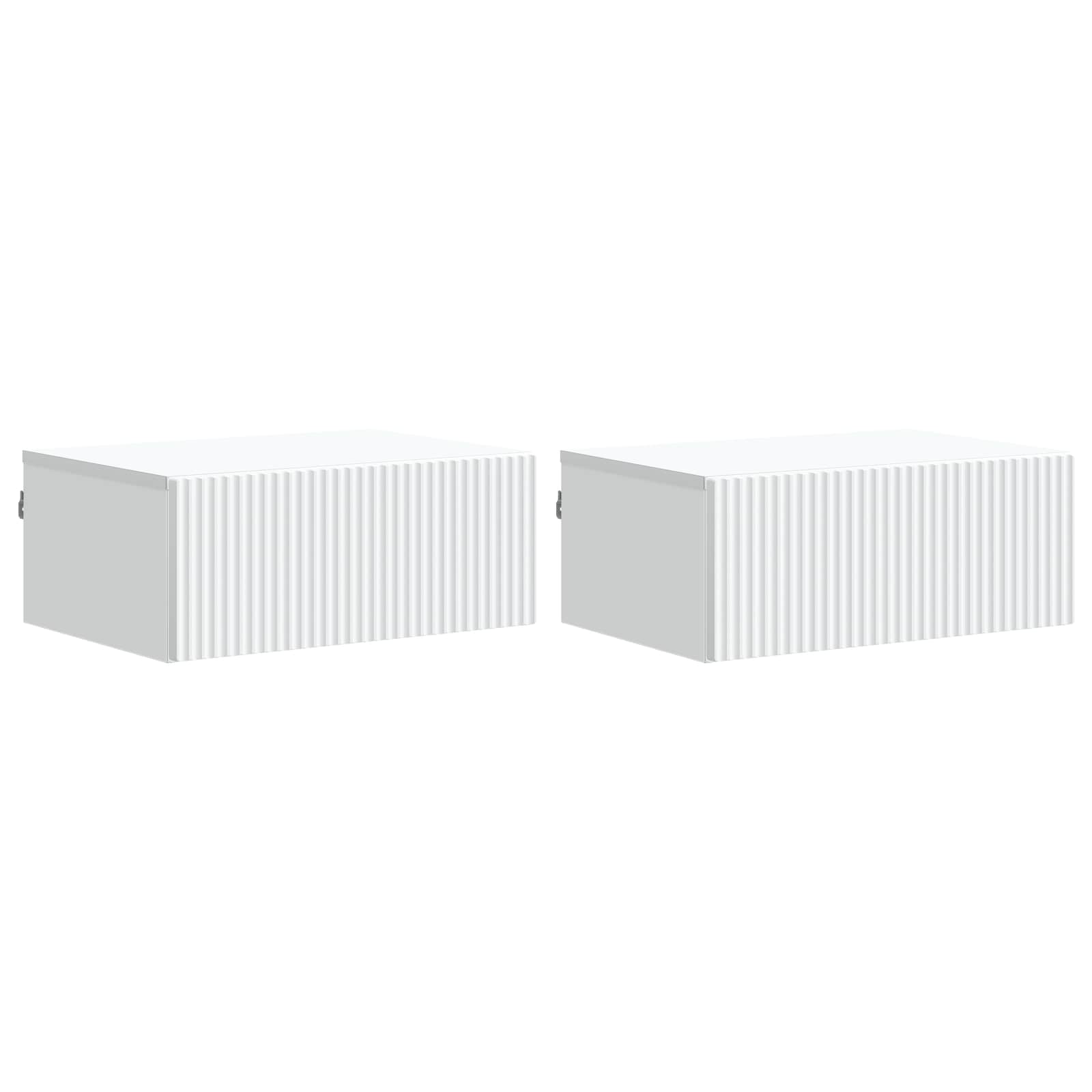Wandmontierter Nachttisch 2 pcs Weiß 49 x 34,5 x 20 cm