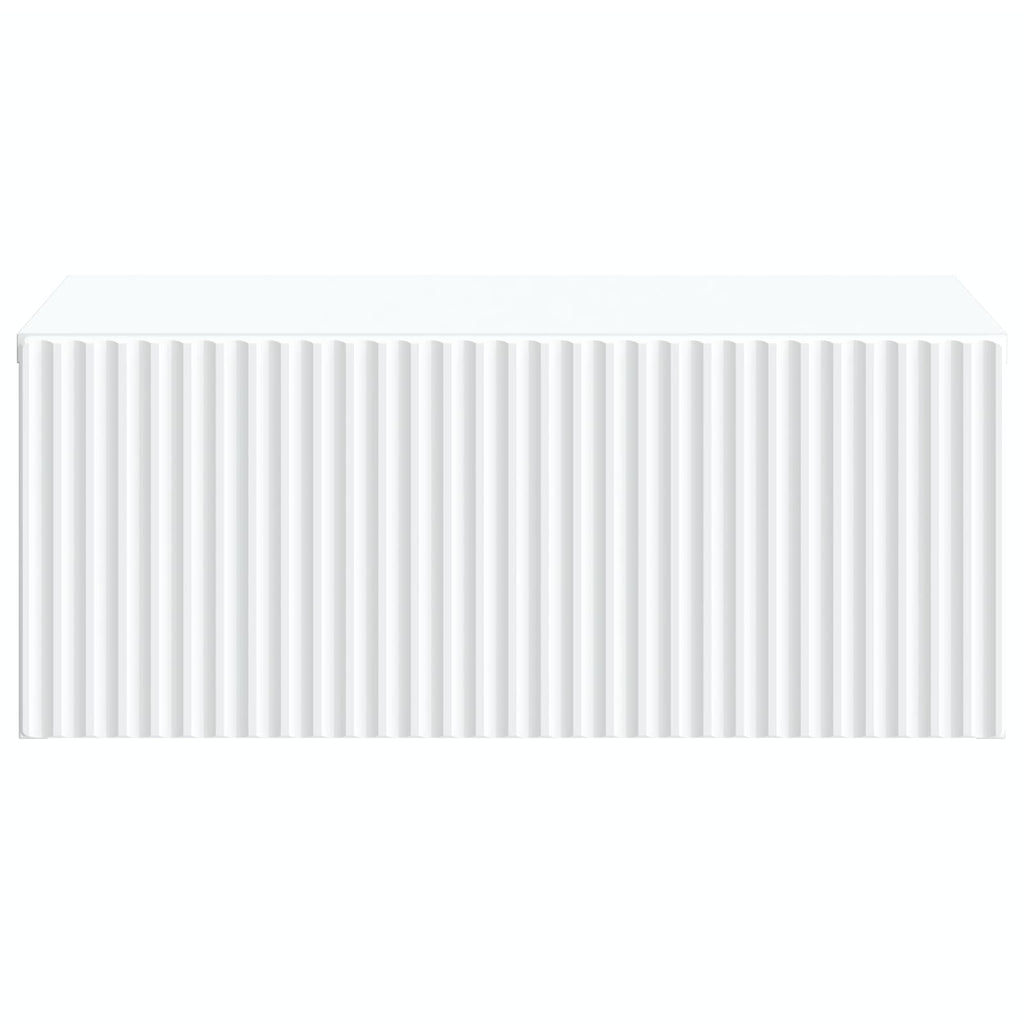 Wandmontierter Nachttisch 2 pcs Weiß 49 x 34,5 x 20 cm