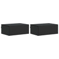 Wandmontierter Nachttisch 2 pcs Schwarz 49 x 34,5 x 20 cm