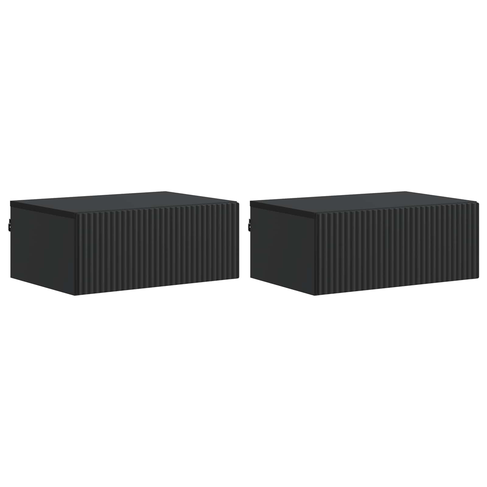 Wandmontierter Nachttisch 2 pcs Schwarz 49 x 34,5 x 20 cm