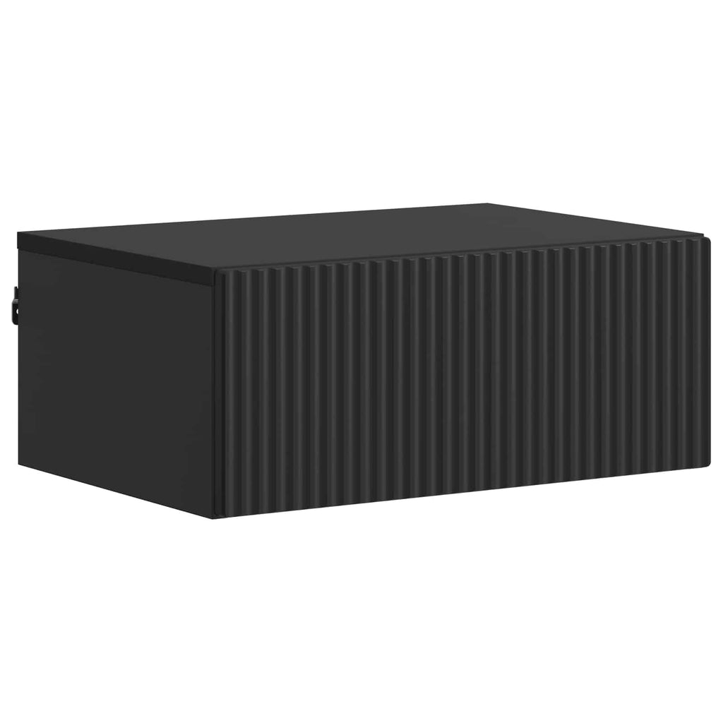 Wandmontierter Nachttisch 2 pcs Schwarz 49 x 34,5 x 20 cm