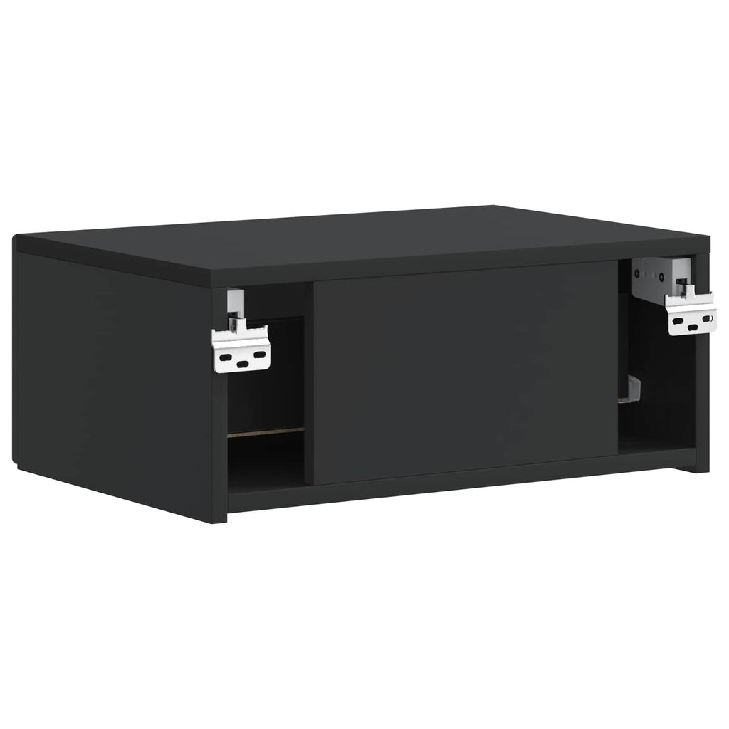 Wandmontierter Nachttisch 2 pcs Schwarz 49 x 34,5 x 20 cm