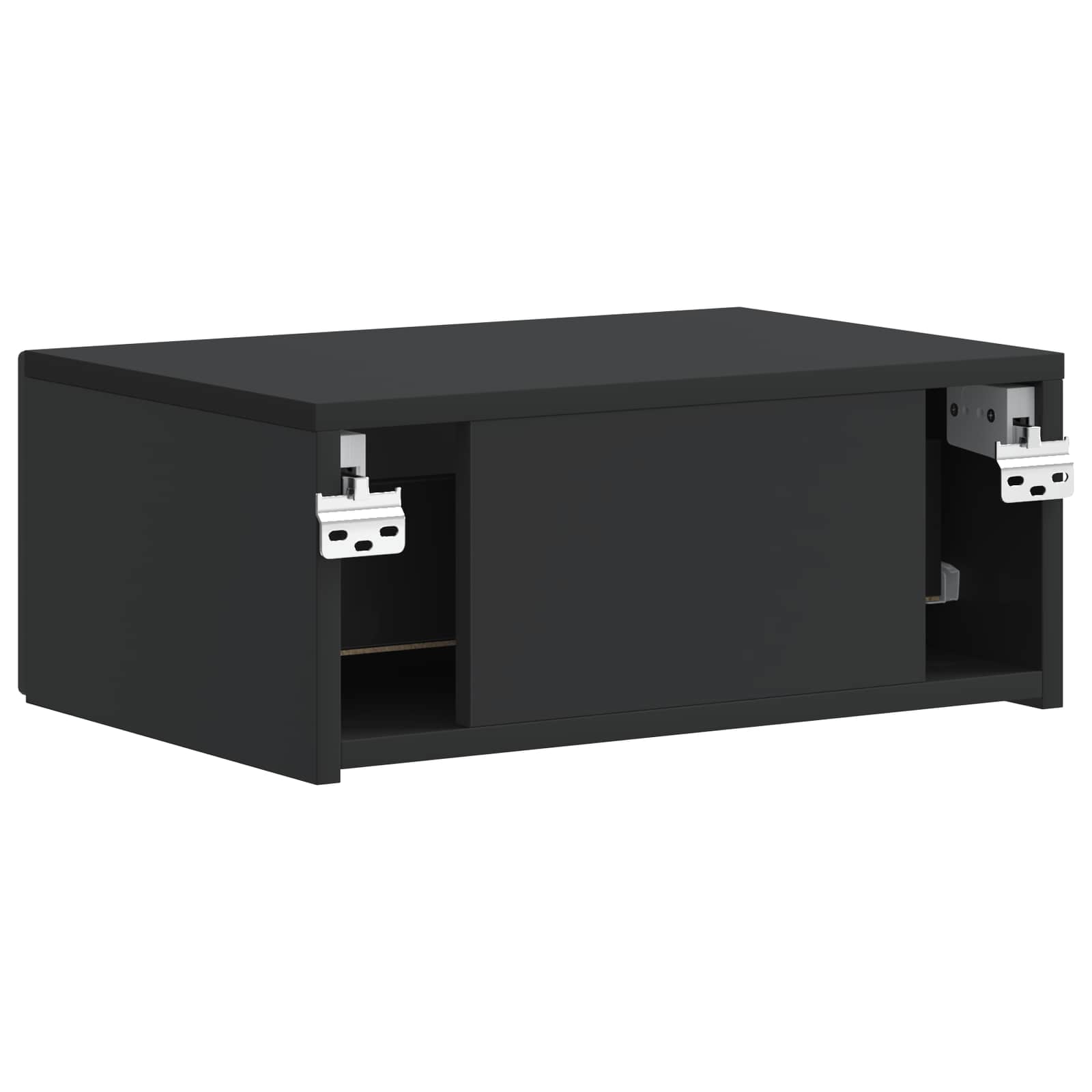 Wandmontierter Nachttisch 2 pcs Schwarz 49 x 34,5 x 20 cm