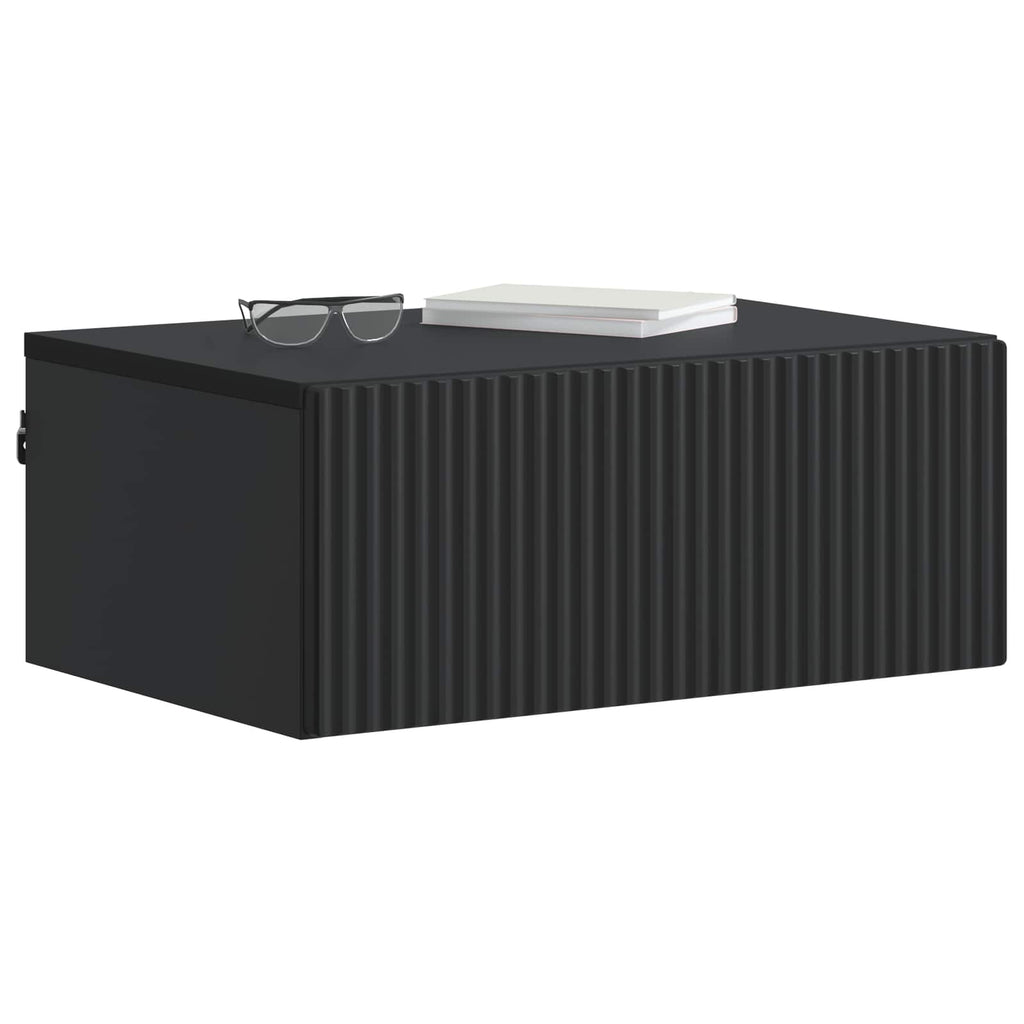 Wandmontierter Nachttisch 2 pcs Schwarz 49 x 34,5 x 20 cm