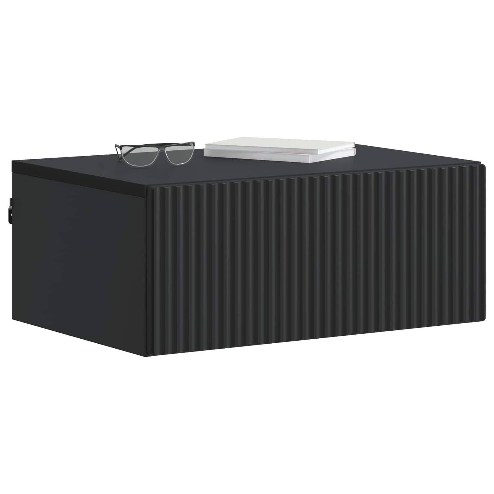Wandmontierter Nachttisch 2 pcs Schwarz 49 x 34,5 x 20 cm