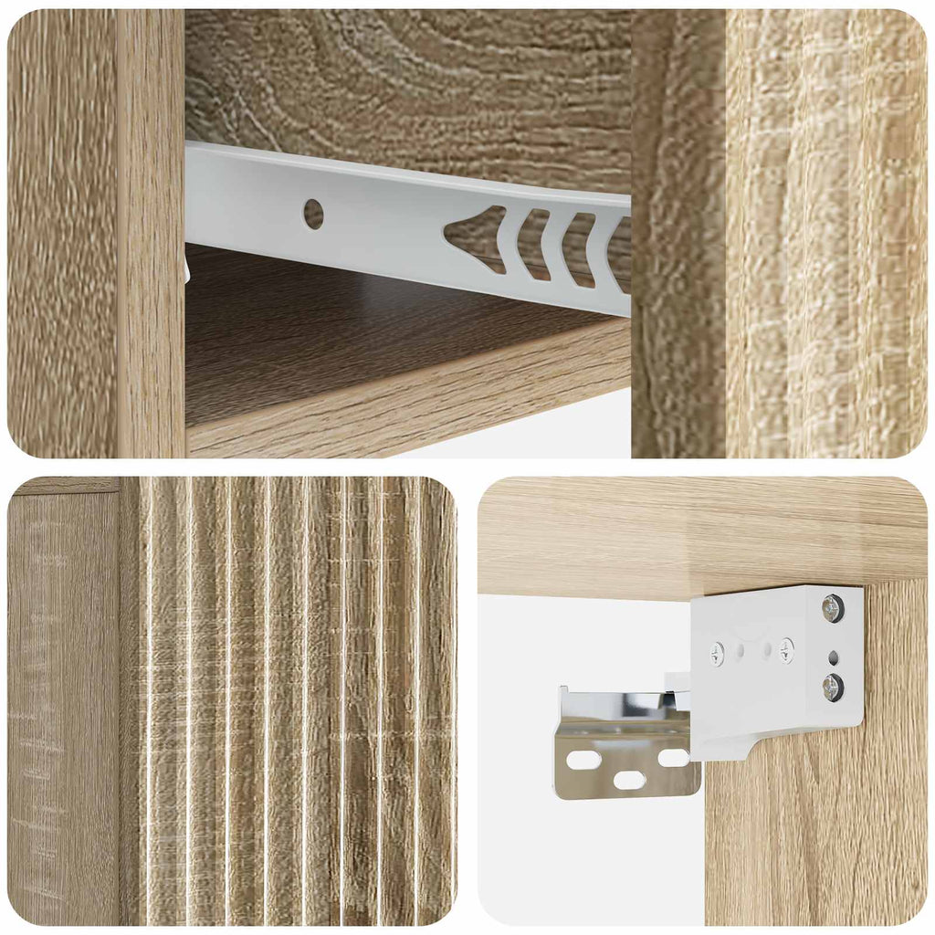 Wandmontierter Nachttisch 2 pcs Sonoma-Eiche 49 x 34,5 x 20 cm