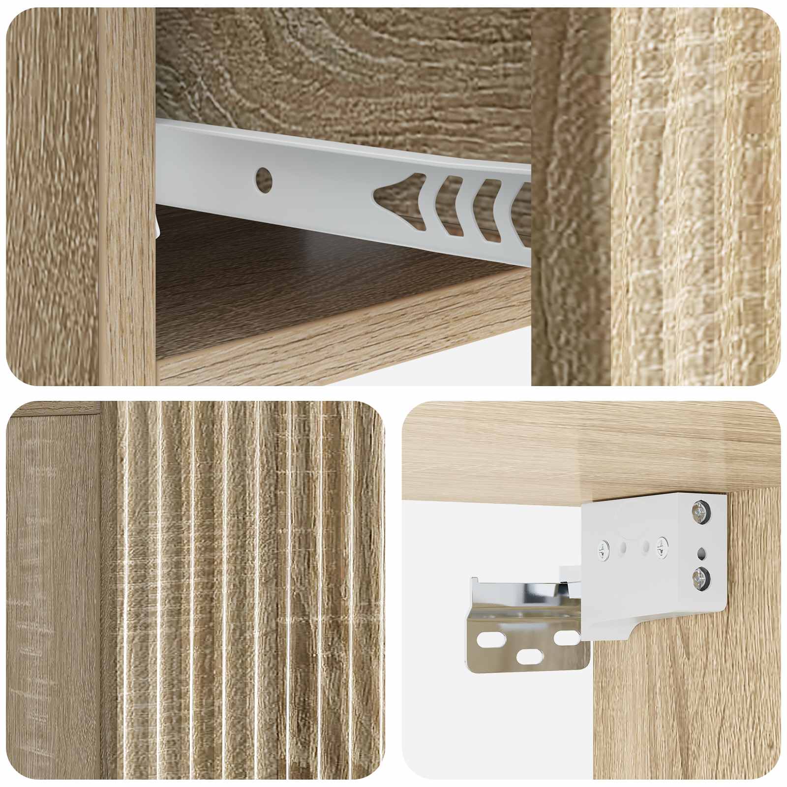 Wandmontierter Nachttisch 2 pcs Sonoma-Eiche 49 x 34,5 x 20 cm