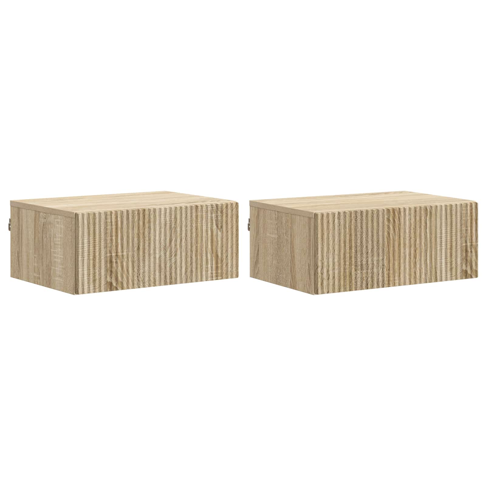 Wandmontierter Nachttisch 2 pcs Sonoma-Eiche 49 x 34,5 x 20 cm