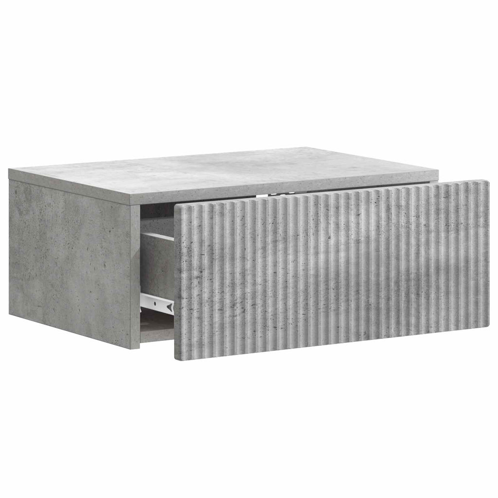 Wandmontierter Nachttisch Betongrau 49 x 34,5 x 20 cm