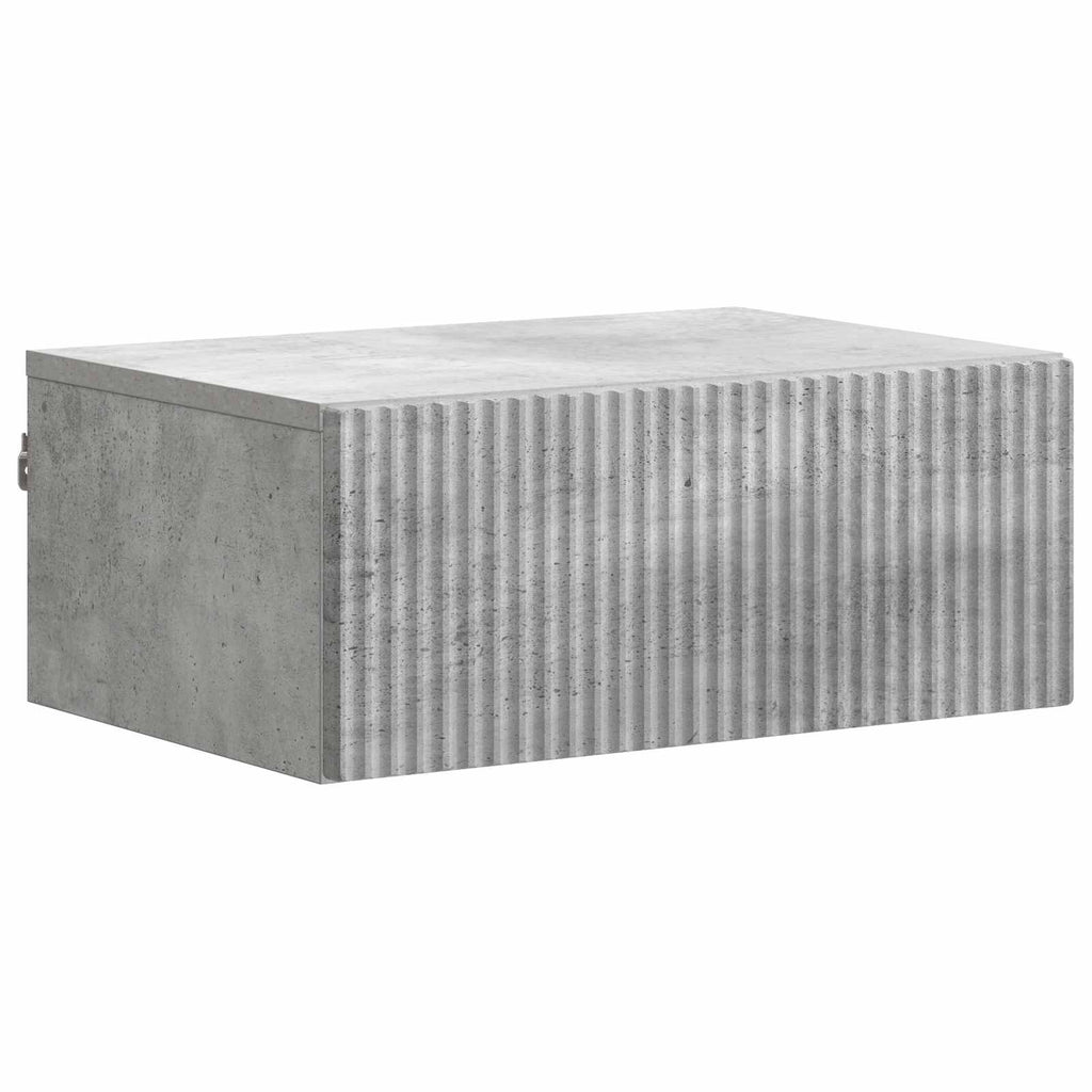 Wandmontierter Nachttisch 2 pcs Betongrau 49 x 34,5 x 20 cm