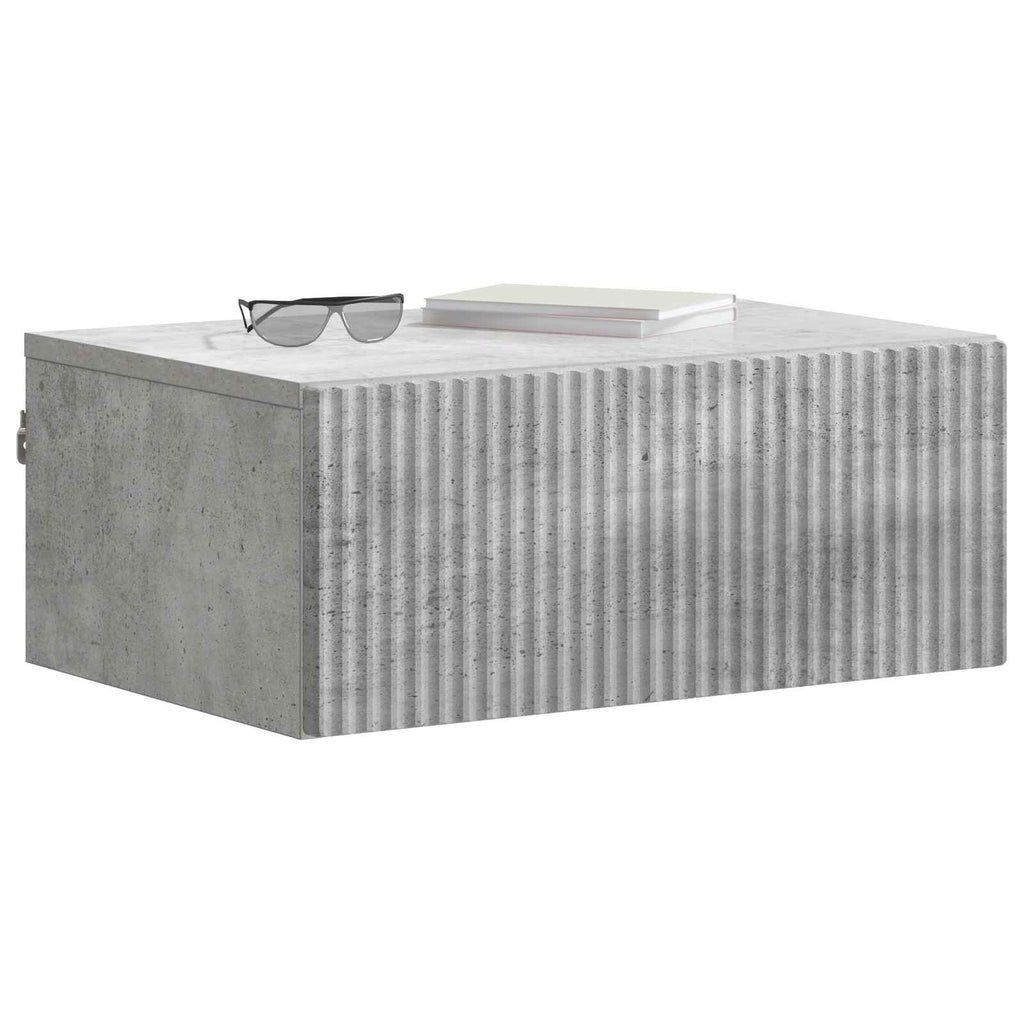 Wandmontierter Nachttisch 2 pcs Betongrau 49 x 34,5 x 20 cm