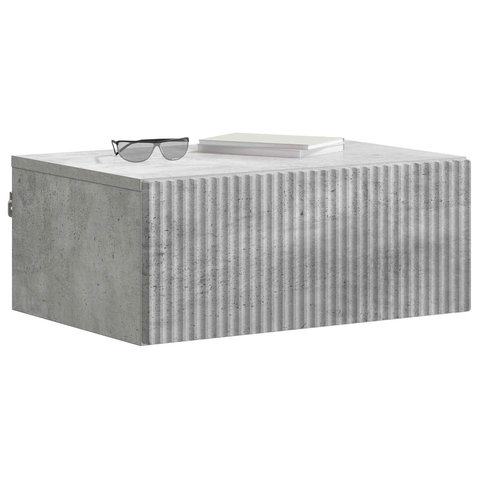 Wandmontierter Nachttisch 2 pcs Betongrau 49 x 34,5 x 20 cm
