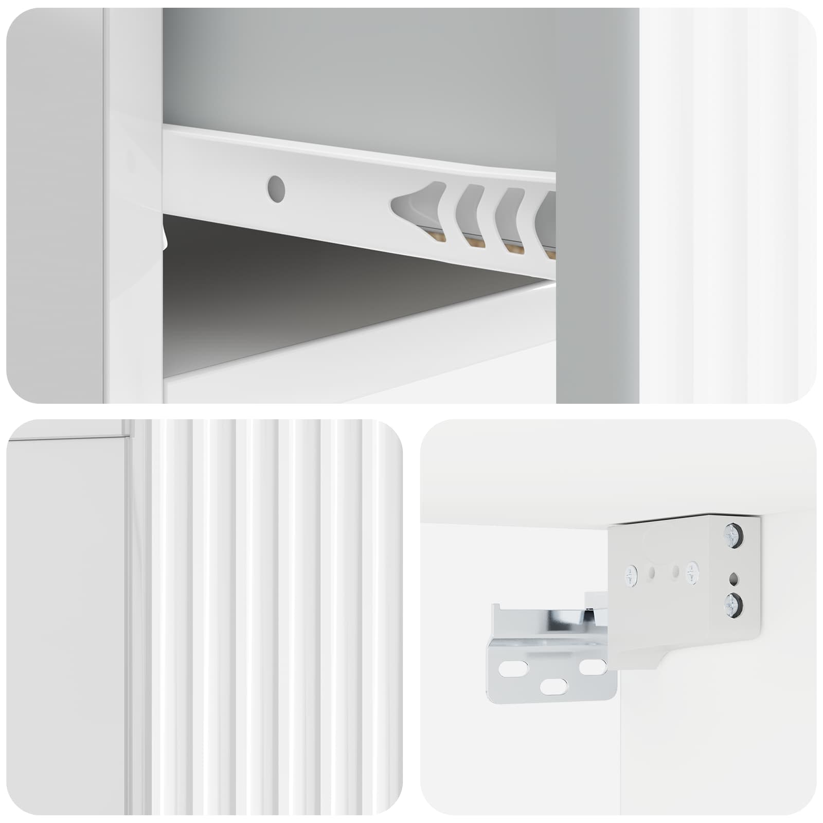 Wandmontierter Nachttisch 2 pcs Hochglanz Weiß Holzwerkstoff