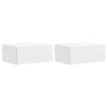 Wandmontierter Nachttisch 2 pcs Hochglanz Weiß Holzwerkstoff
