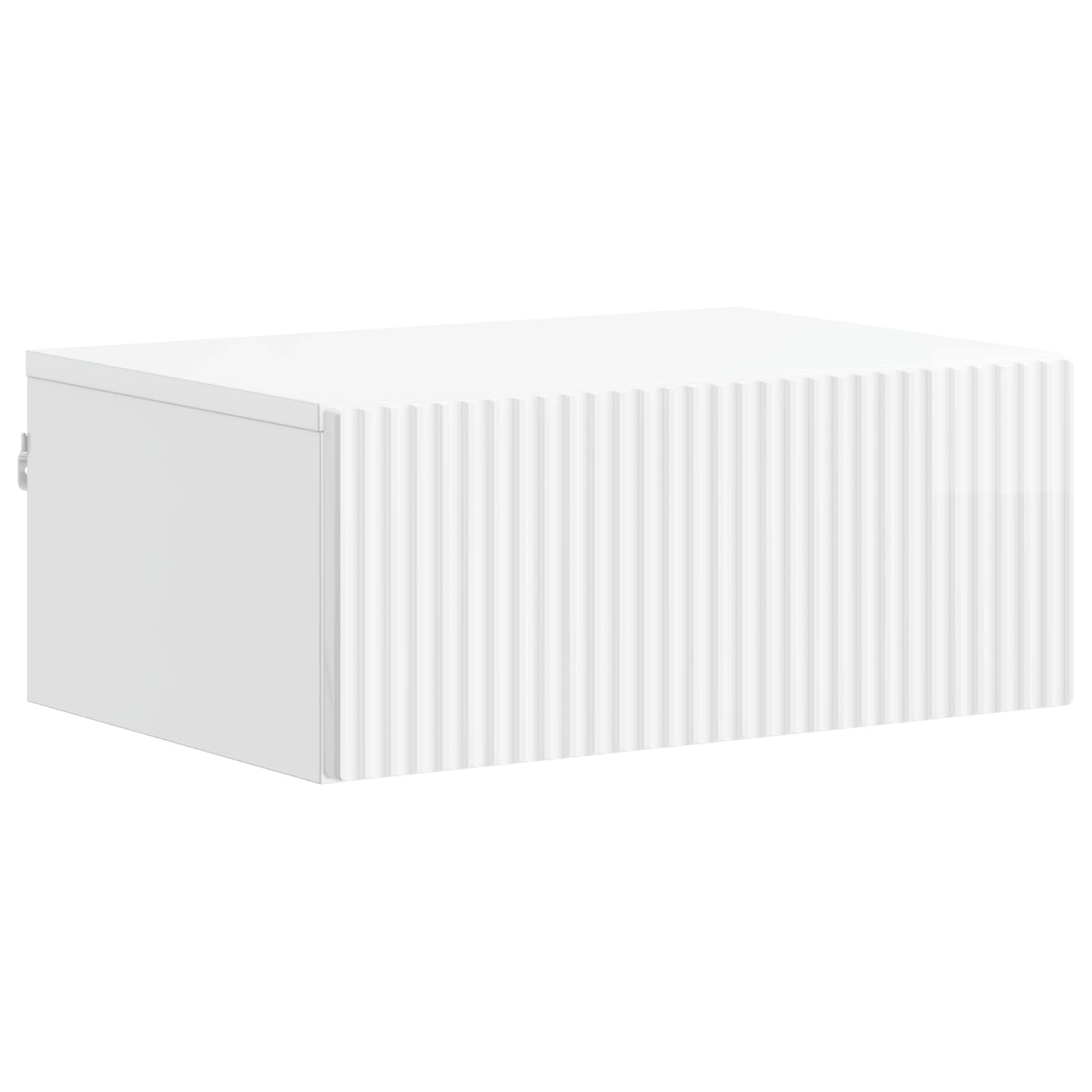Wandmontierter Nachttisch 2 pcs Hochglanz Weiß Holzwerkstoff
