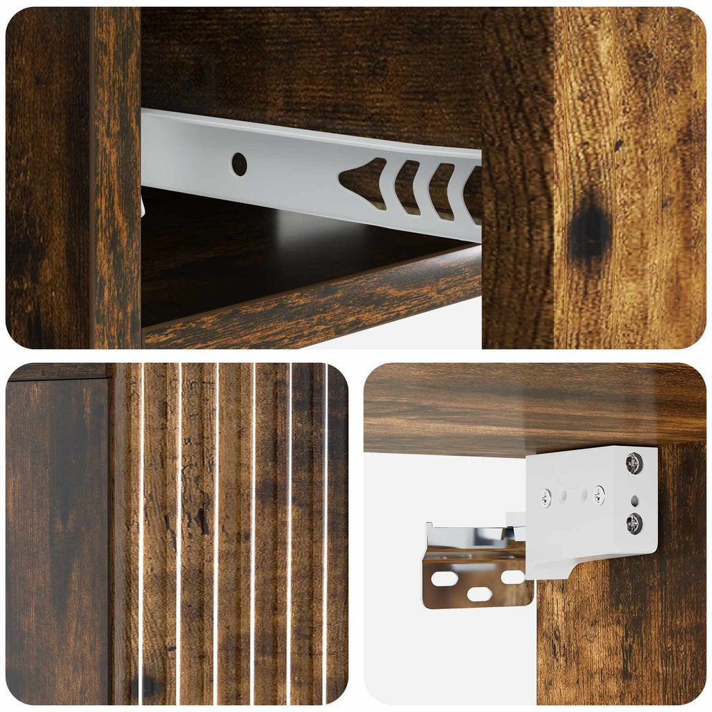 Wandmontierter Nachttisch 2 pcs Geräucherte Eiche Holzwerkstoff