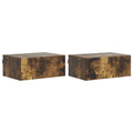 Wandmontierter Nachttisch 2 pcs Geräucherte Eiche Holzwerkstoff