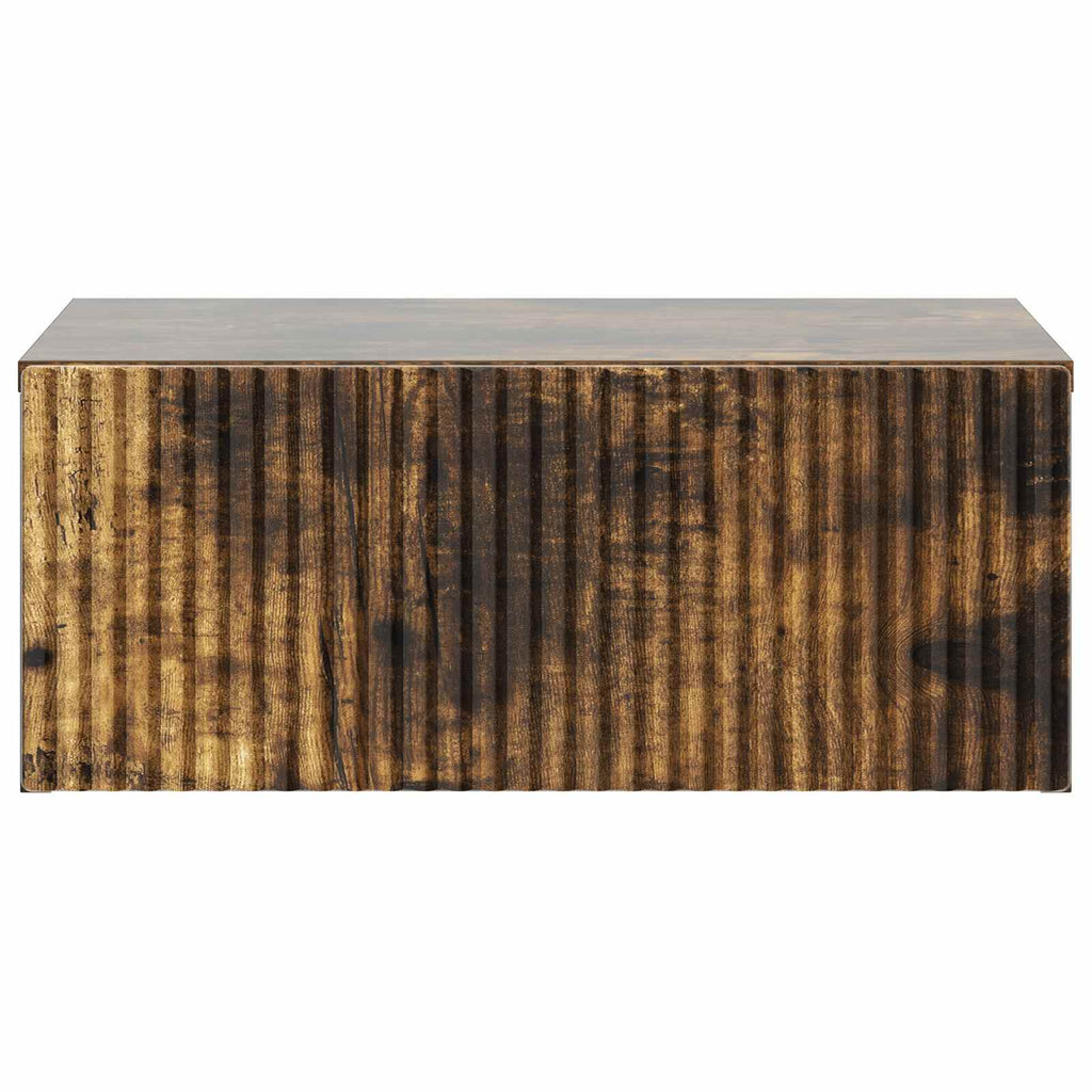Wandmontierter Nachttisch 2 pcs Geräucherte Eiche Holzwerkstoff