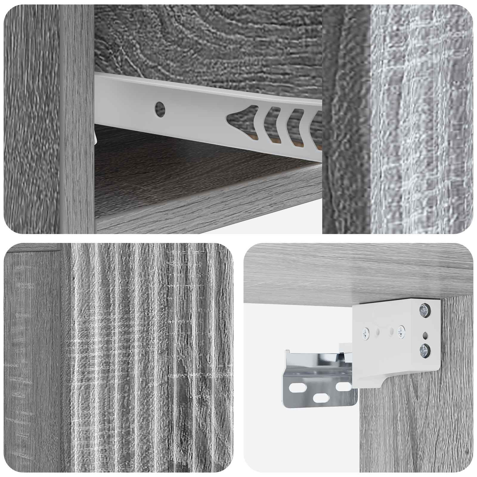 Wandmontierter Nachttisch Graues Sonoma 49 x 34,5 x 20 cm