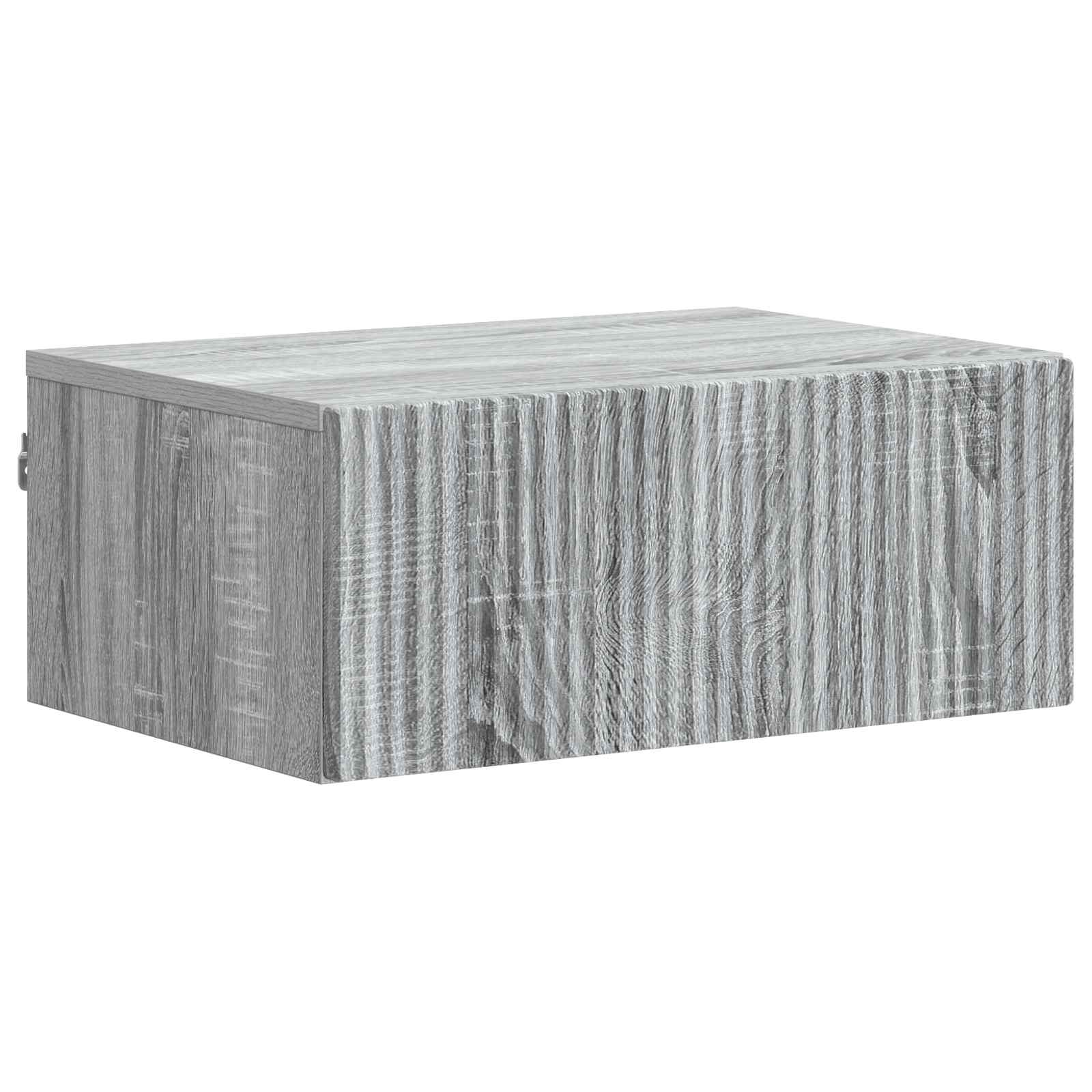 Wandmontierter Nachttisch Graues Sonoma 49 x 34,5 x 20 cm