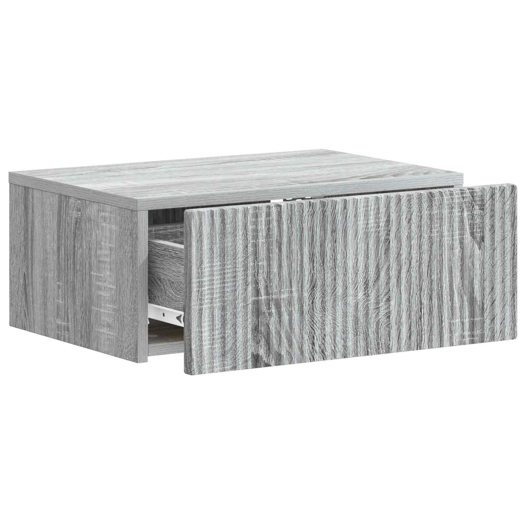 Wandmontierter Nachttisch Graues Sonoma 49 x 34,5 x 20 cm