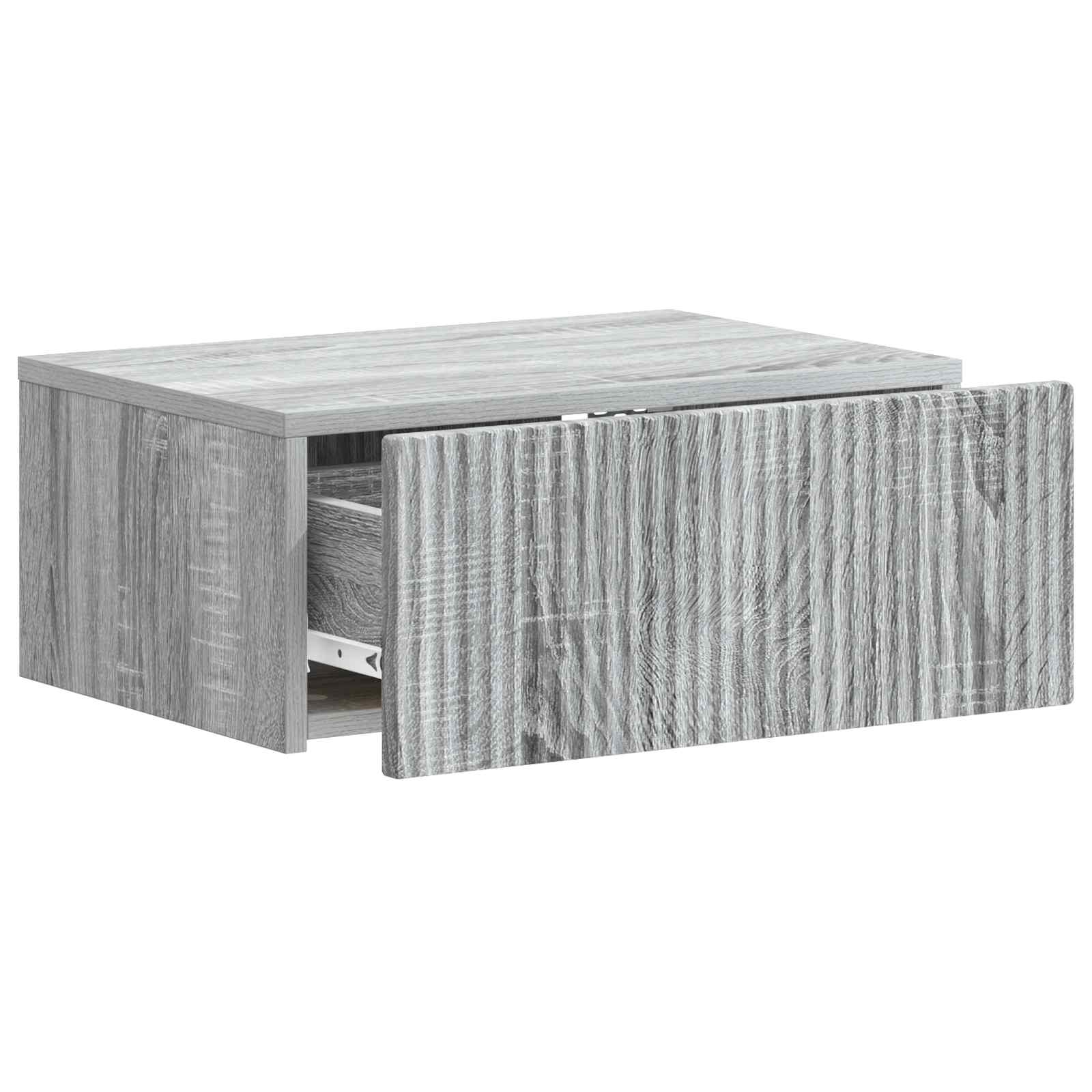 Wandmontierter Nachttisch Graues Sonoma 49 x 34,5 x 20 cm