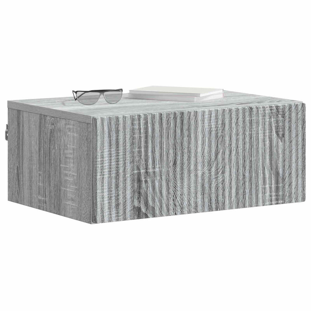Wandmontierter Nachttisch Graues Sonoma 49 x 34,5 x 20 cm