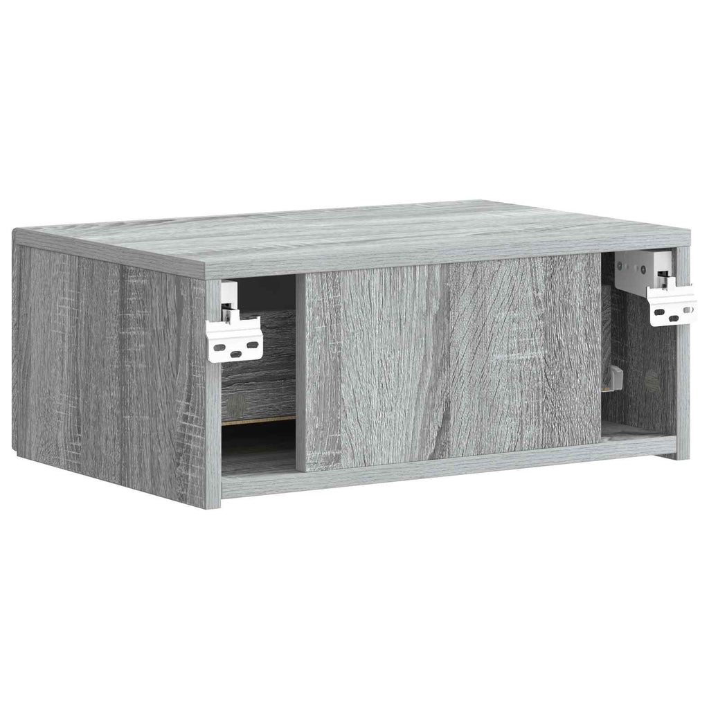 Wandmontierter Nachttisch 2 pcs Graues Sonoma 49 x 34,5 x 20 cm