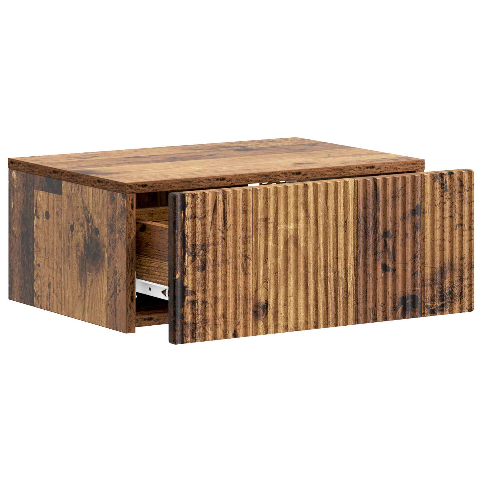 Wandmontierter Nachttisch Altholz 49 x 34,5 x 20 cm