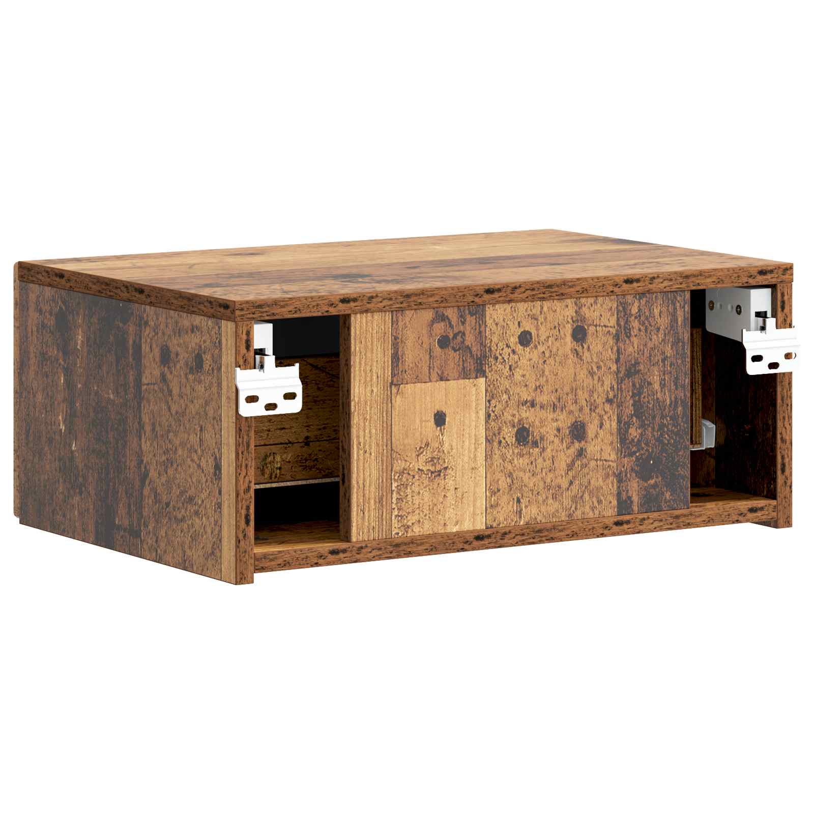Wandmontierter Nachttisch Altholz 49 x 34,5 x 20 cm