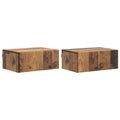 Wandmontierter Nachttisch 2 pcs Altholz 49 x 34,5 x 20 cm