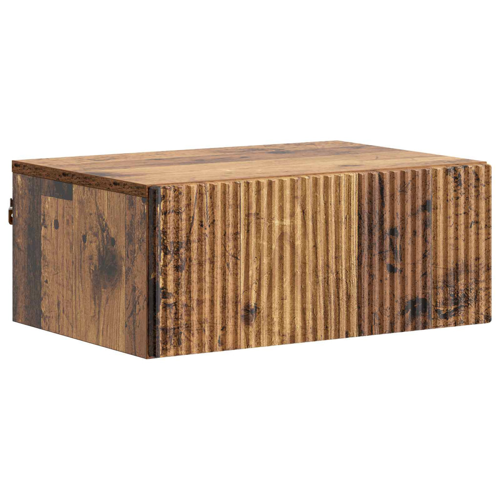 Wandmontierter Nachttisch 2 pcs Altholz 49 x 34,5 x 20 cm