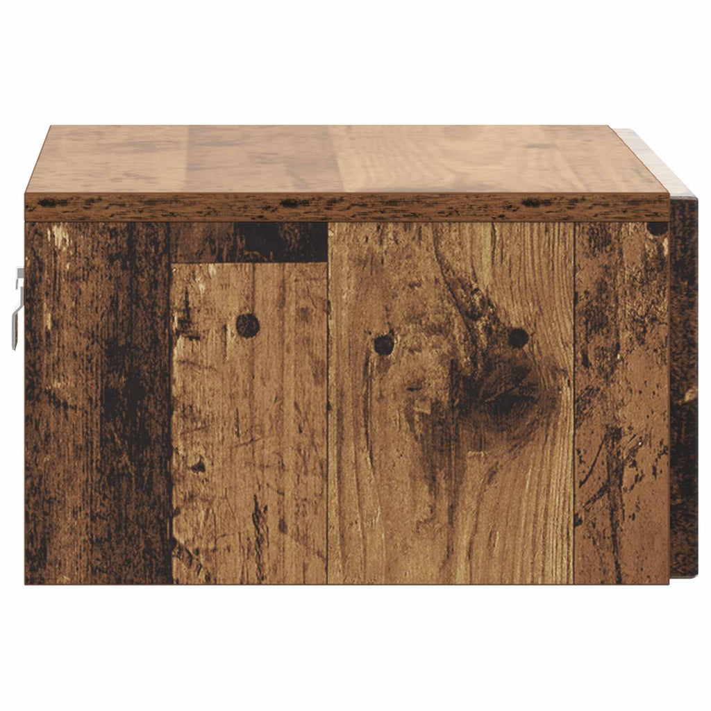 Wandmontierter Nachttisch 2 pcs Altholz 49 x 34,5 x 20 cm