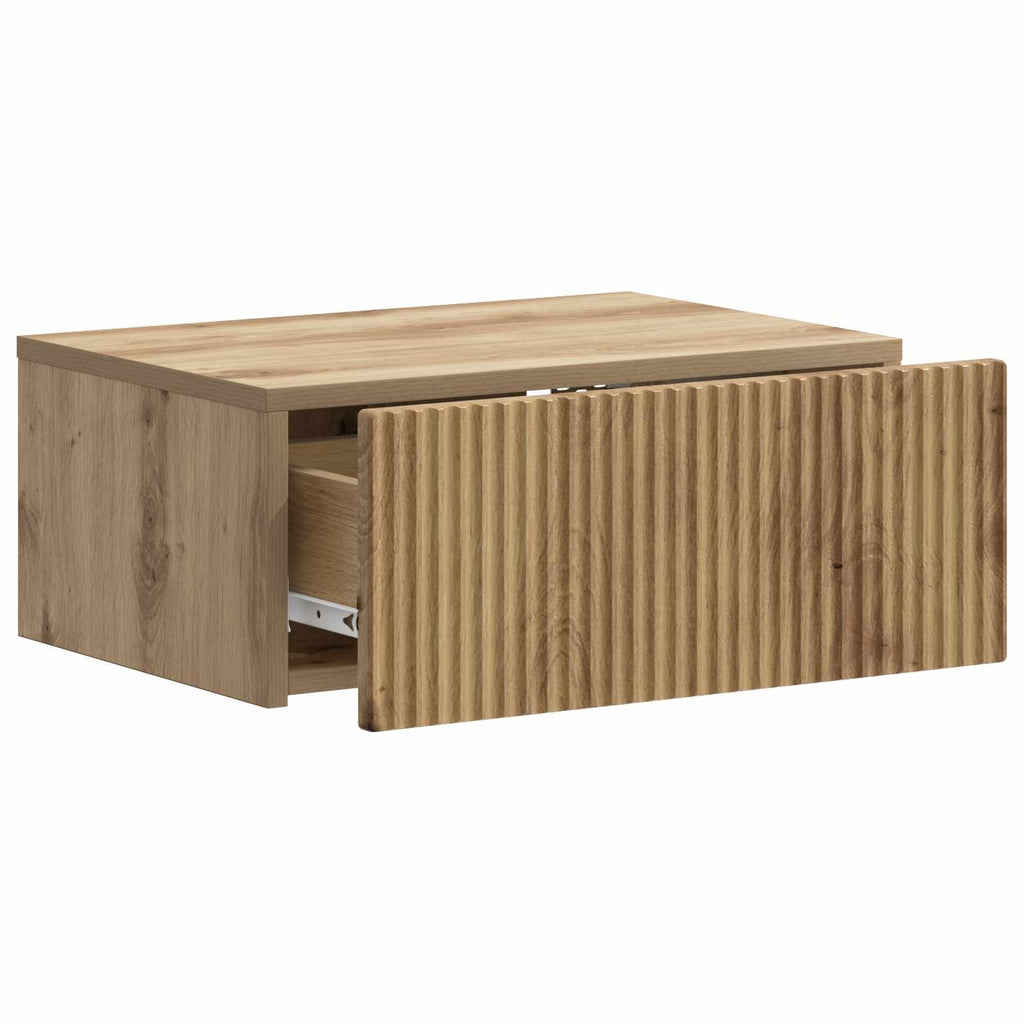 Wandmontierter Nachttisch Artisan-Eiche 49 x 34,5 x 20 cm