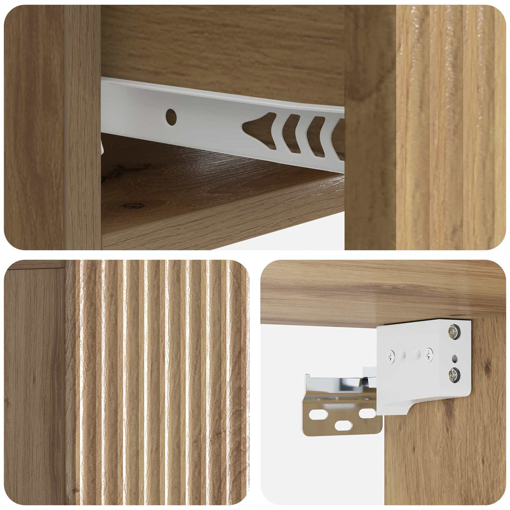 Wandmontierter Nachttisch 2 pcs Artisan-Eiche 49 x 34,5 x 20 cm