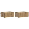 Wandmontierter Nachttisch 2 pcs Artisan-Eiche 49 x 34,5 x 20 cm